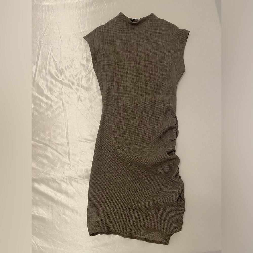 Zara One Shoulder Dress in Brown